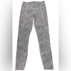 Varley White Leopard Leggings Womens S Animal Print High Rise Yoga